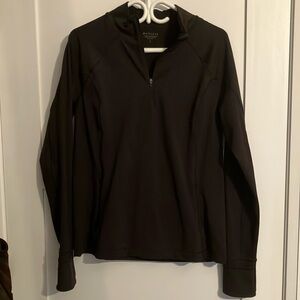 Athleta Black Quarter-Zip Lightweight Hoodie